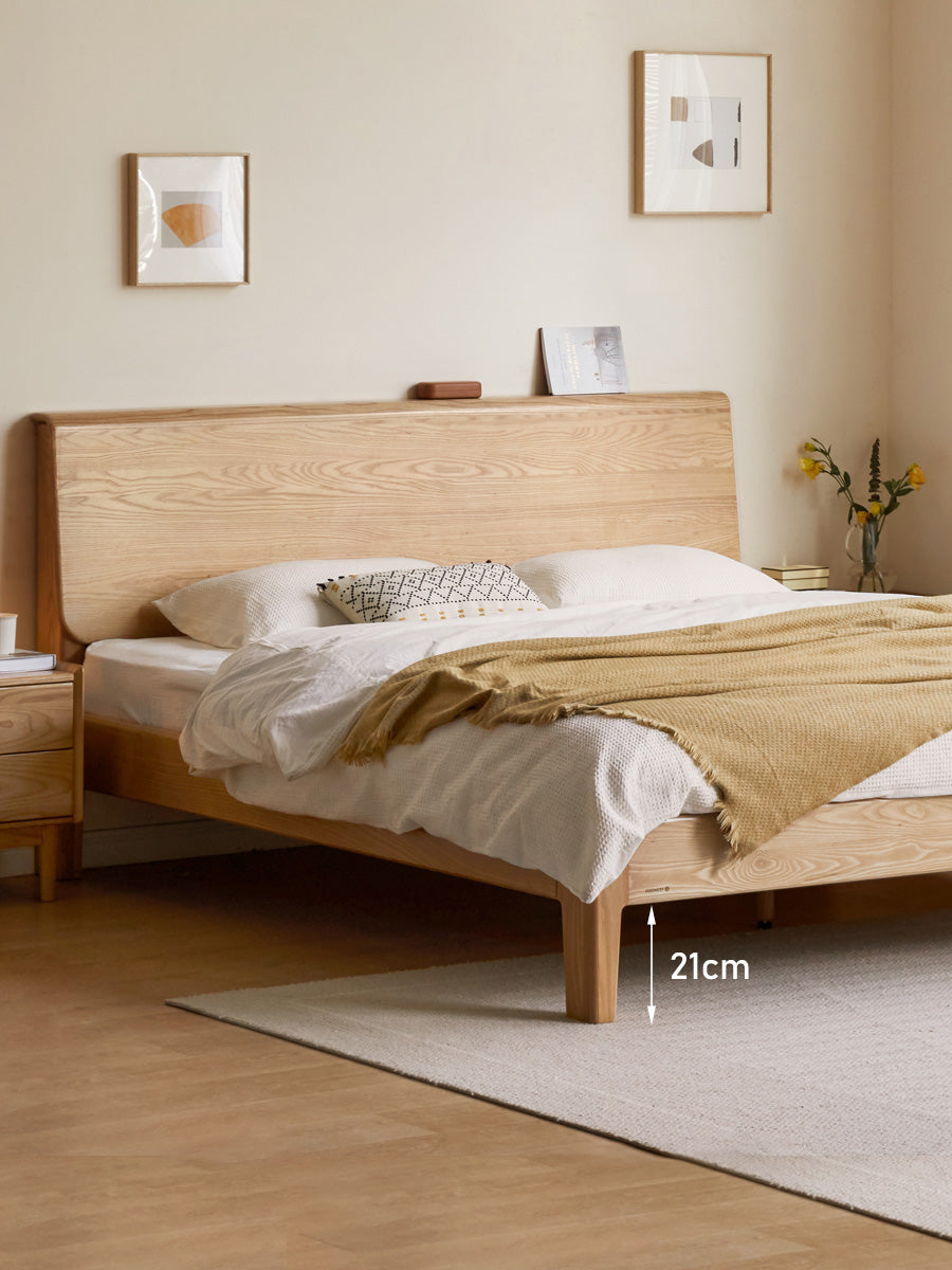 Ash solid wood with socket Bed