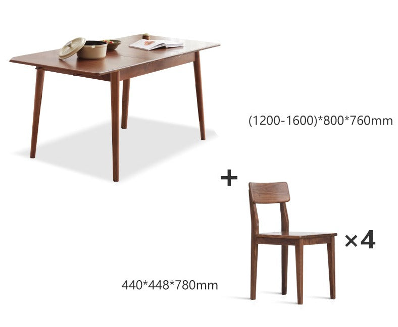 Oak Solid Wood Telescopic Folding Dining Table"