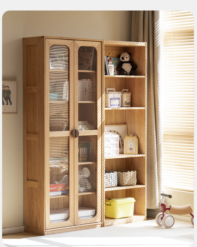 Oak solid wood kids bookcase combination bookshelf"+