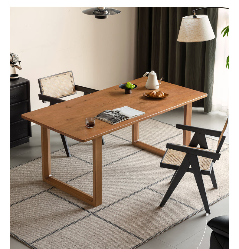 White Oak Solid Wood Antique Rectangular Dining Table