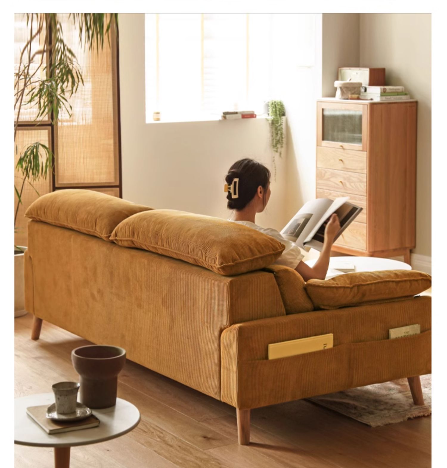 Ash Fabric Sofa Living Room