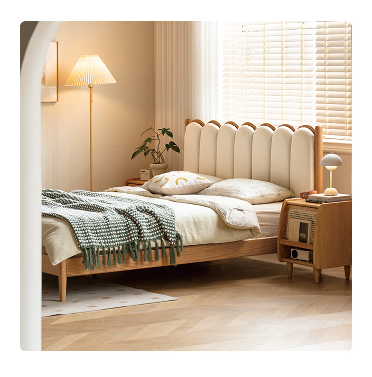 Oak Solid wood dream house soft bed ")
