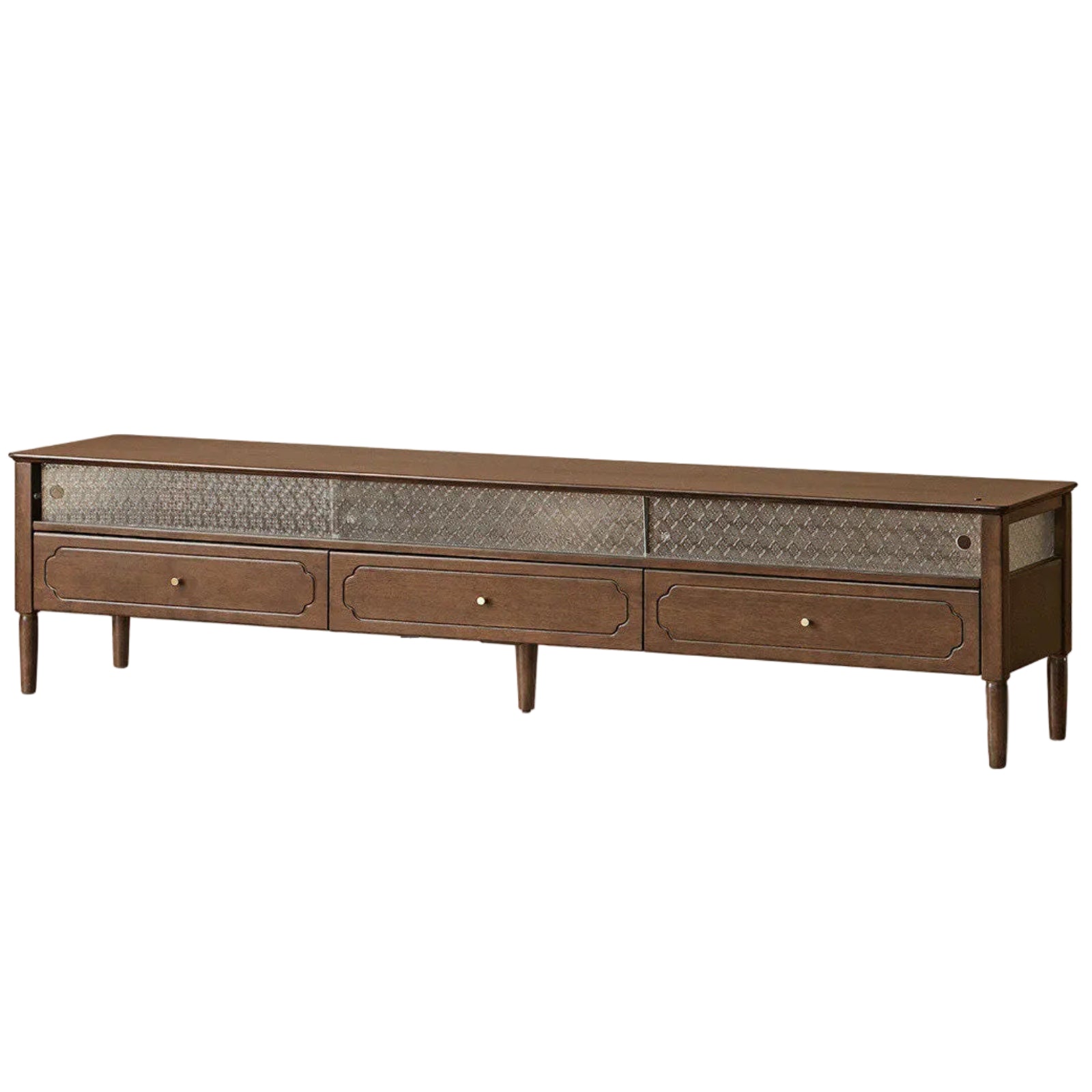 Solid Rubberwood Scandinavian TV Stand