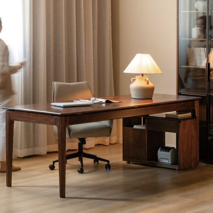 Tablework Nordic solid wood desk double desk study workbench black walnut long ...