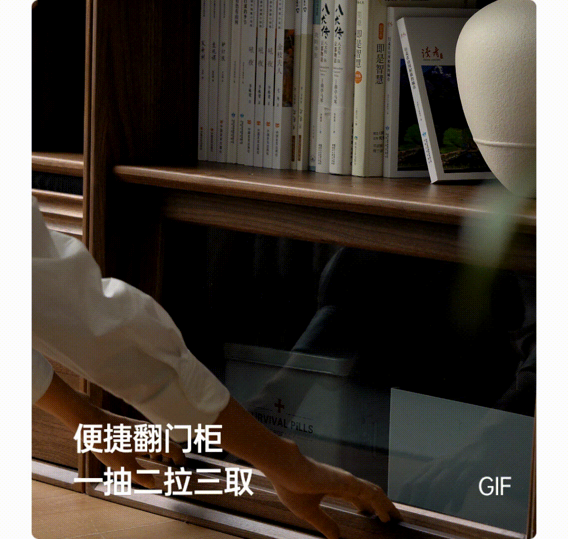 Sandalwood, Oak, Black Walnut, Ash Solid Wood Light Luxury Style Module Bookcase