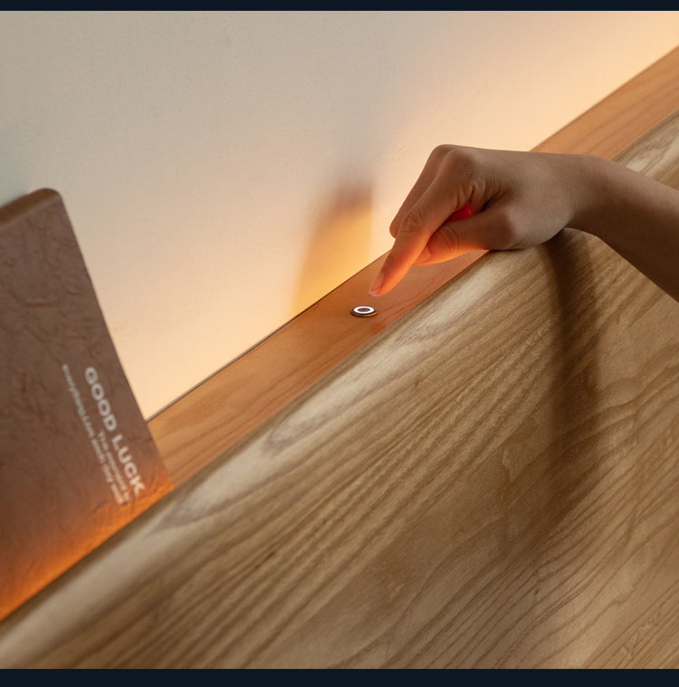 Ach Solid Wood Modern Simple Luminous Bed