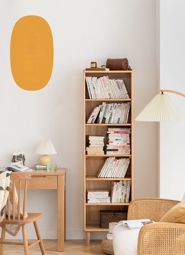 Beech solid wood bookshelf combination ,open storage cabinet"-