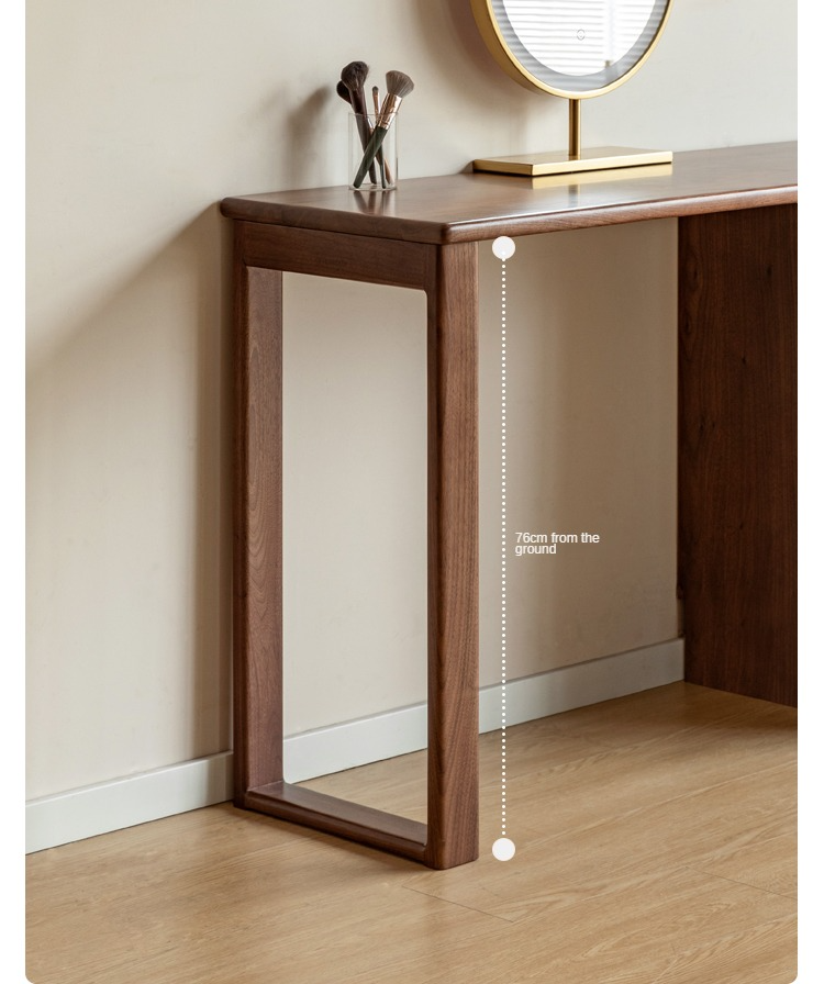 Black Walnut Solid Wood Telescopic Dressing Table Integrated Dressing Cabinet"