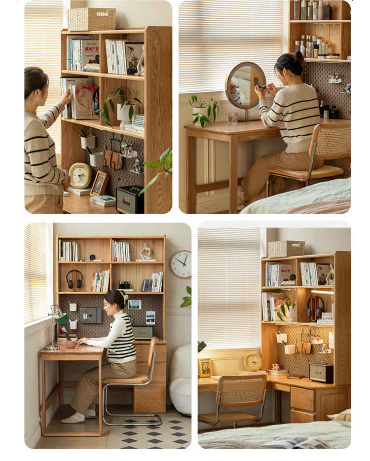 Oak Solid Wood Computer Desk With Drawer