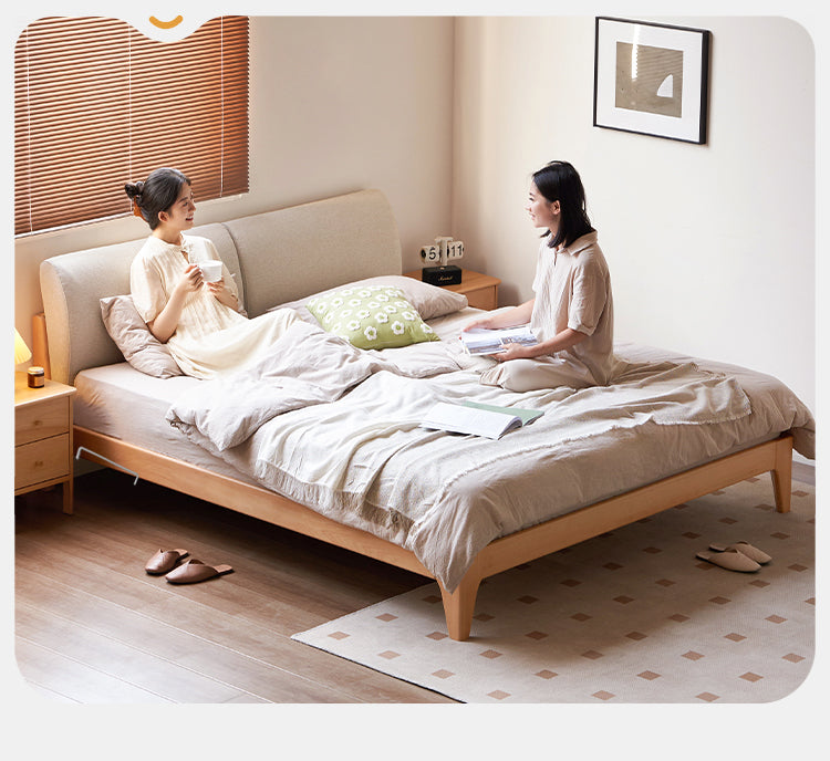 European Beech solid wood soft bed<