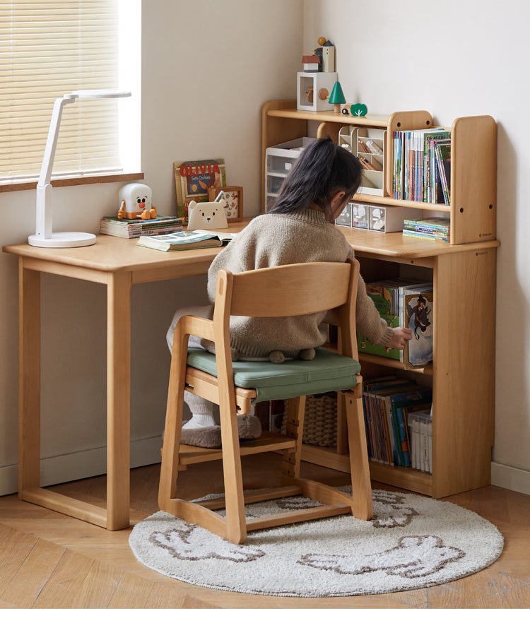 Beech solid wood children's corner desk