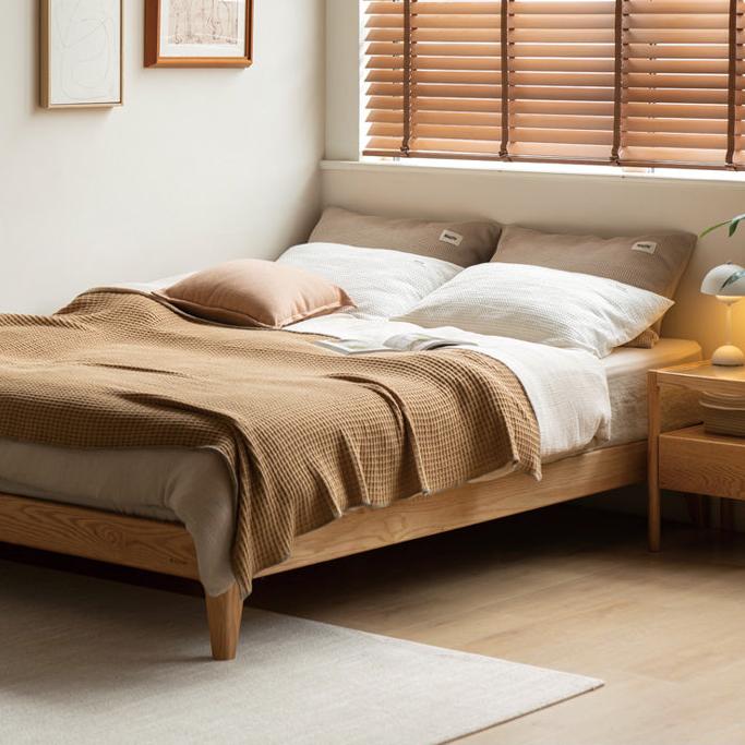 Oak solid wood tatami bed modern minimalist.