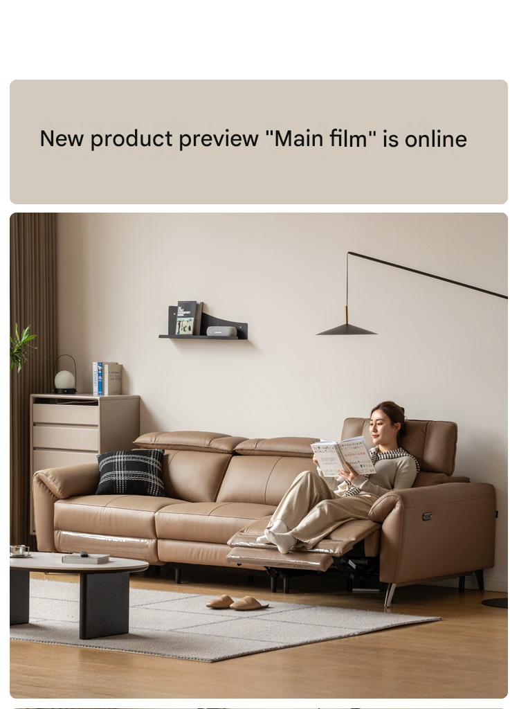 Electric Sofa Genuine Leather zero wall italian light luxury