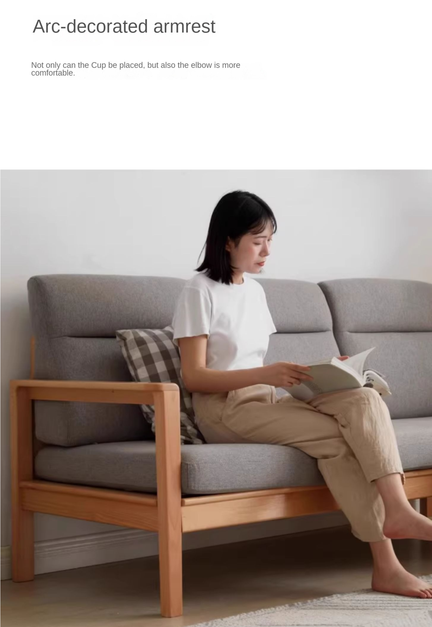 Beech solid wood armchair modern minimalist "-