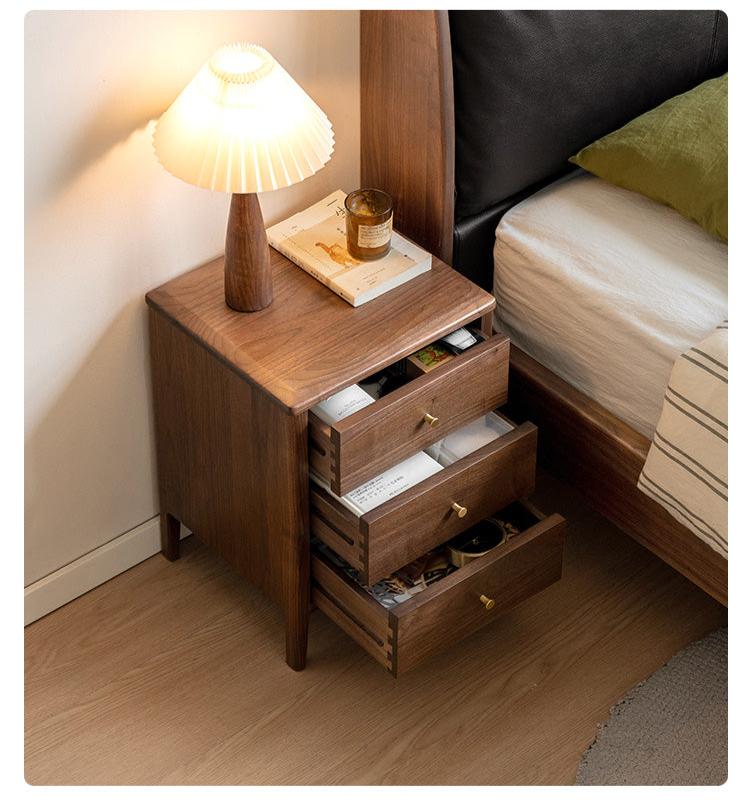 Black walnut solid wood Nordic style Nightstand