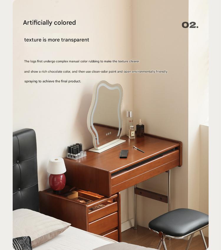 Poplar Solid Wood Bauhaus Multi Functional Dressing Table