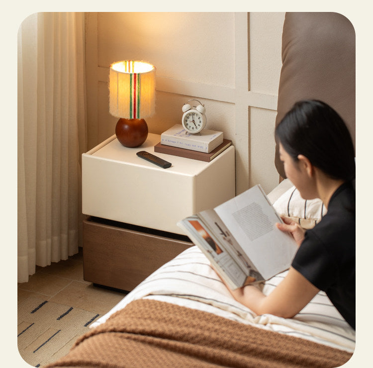 Solid RubberWood Two-Tone Nightstand