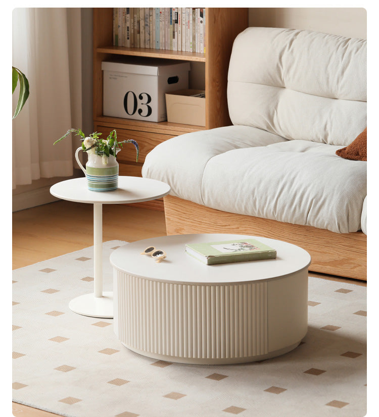 Rock Board Small Cream Style Modern Side Table