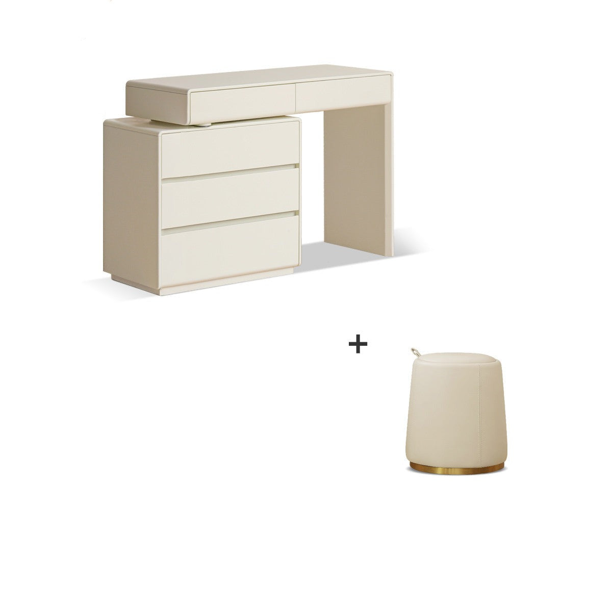 Poplar solid wood  L shape Dressing table: