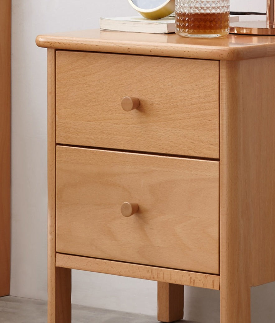 Beech solid wood drawer nightstand-