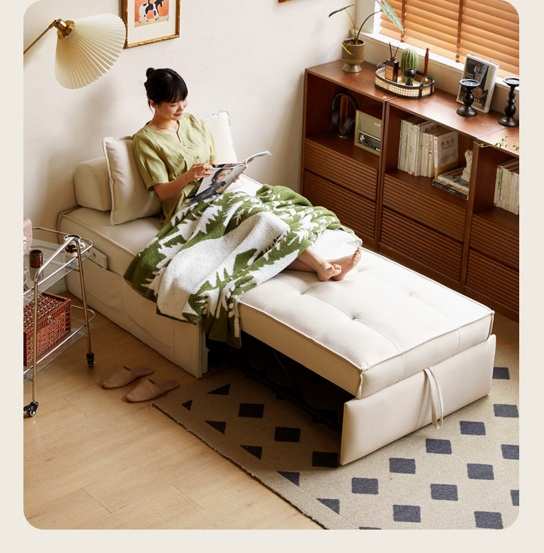 Fabric cream style single retractable bed