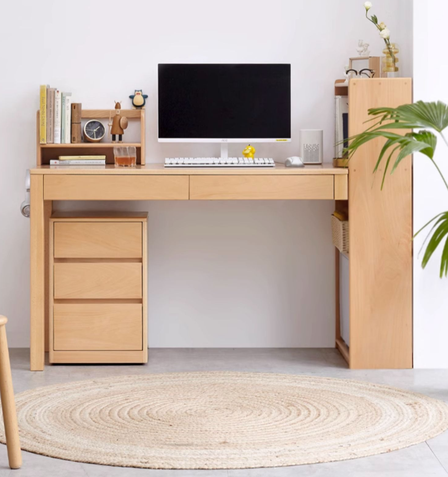 Beech solid wood multi-functional office desk combination "