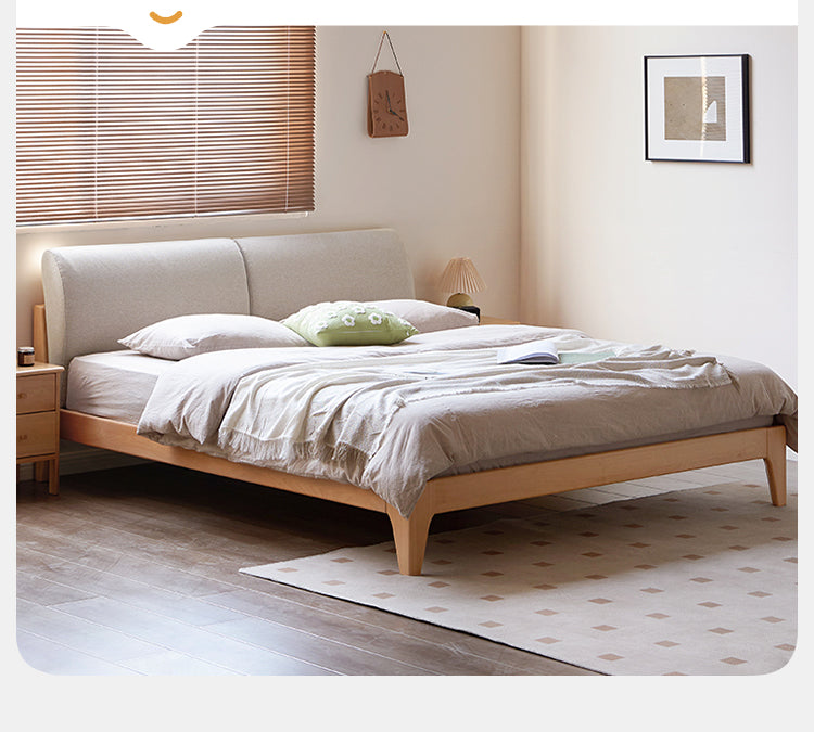 European Beech solid wood soft bed<