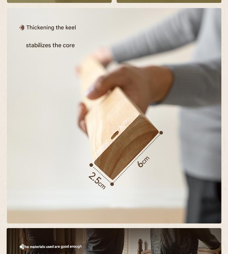 Black Walnut, Oak Solid Wood French Style Leather Bed with Retro Soft Headboard