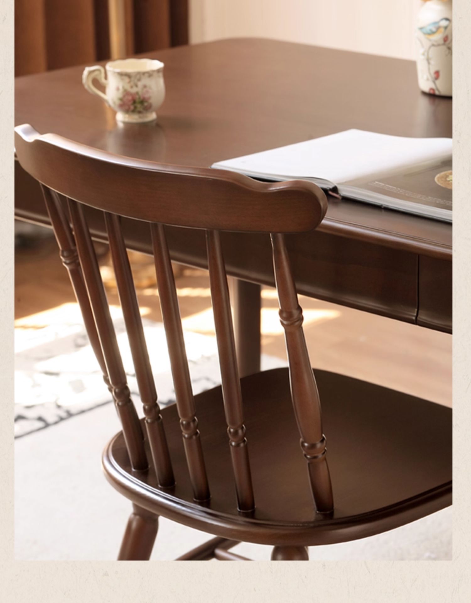 Set 4 pcs Beech, Black Walnut Solid Wood Dining Chair