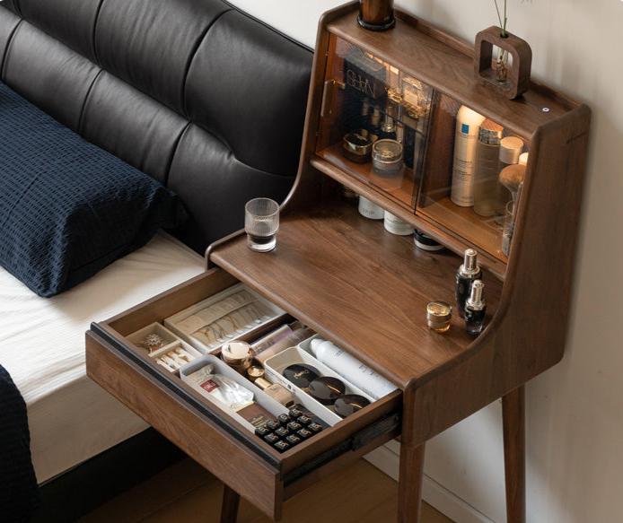 Black walnut solid wood Lighted dressing table