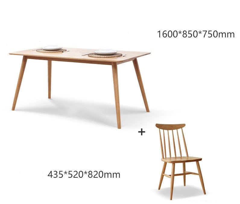 Oak solid wood dining table"