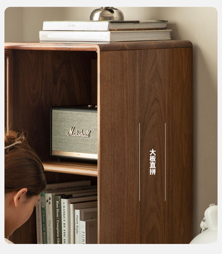 Black Walnut Solid Wood Edge Cabinet  Bookcase side Cabinet"