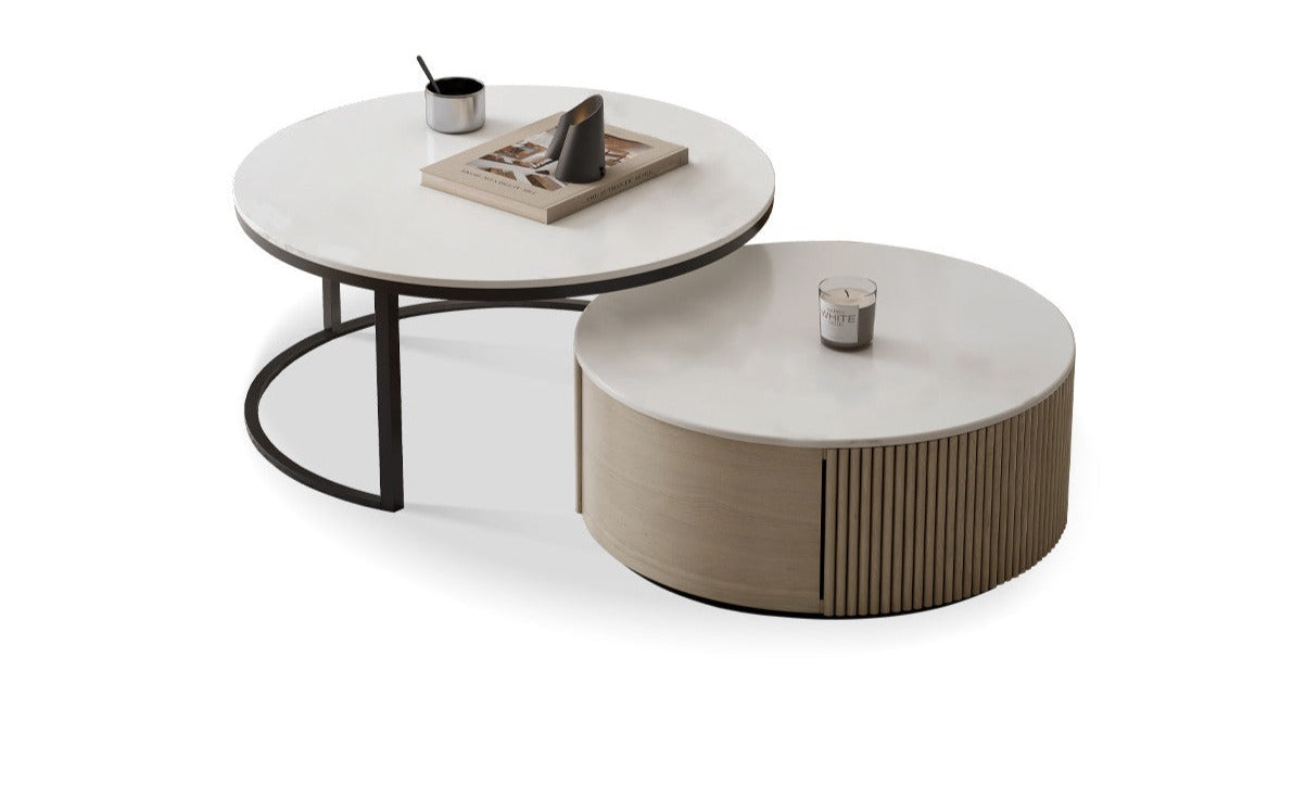 Slate coffee table North American OAK solid wood"