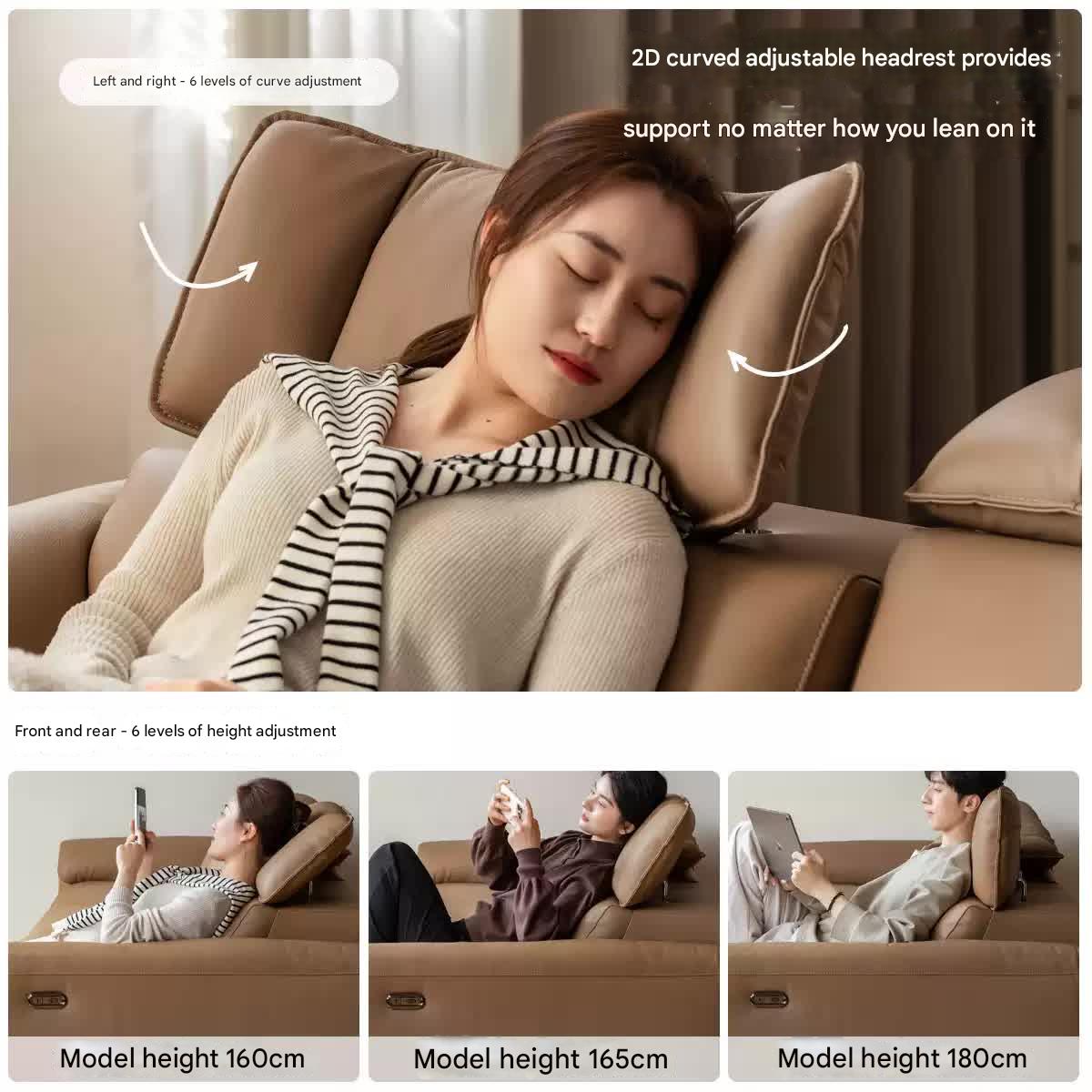 Electric Sofa Genuine Leather zero wall italian light luxury