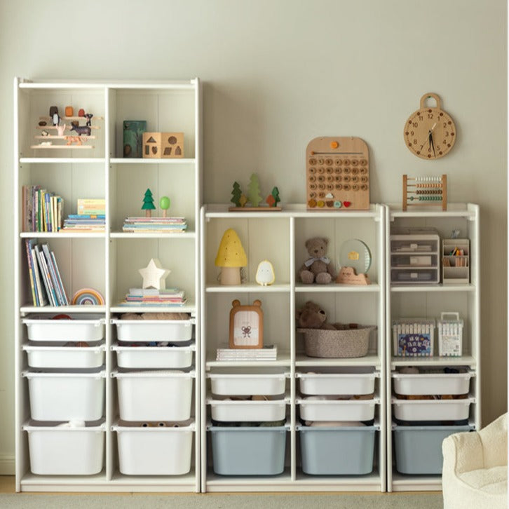 Solid wood Children's Bookcase Combination Shelf Baby Toy Storage Box-