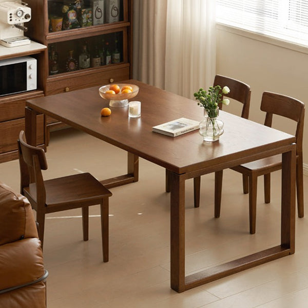 Solid Wood Dining Table Restaurant Dining Table Household Rectangular ...