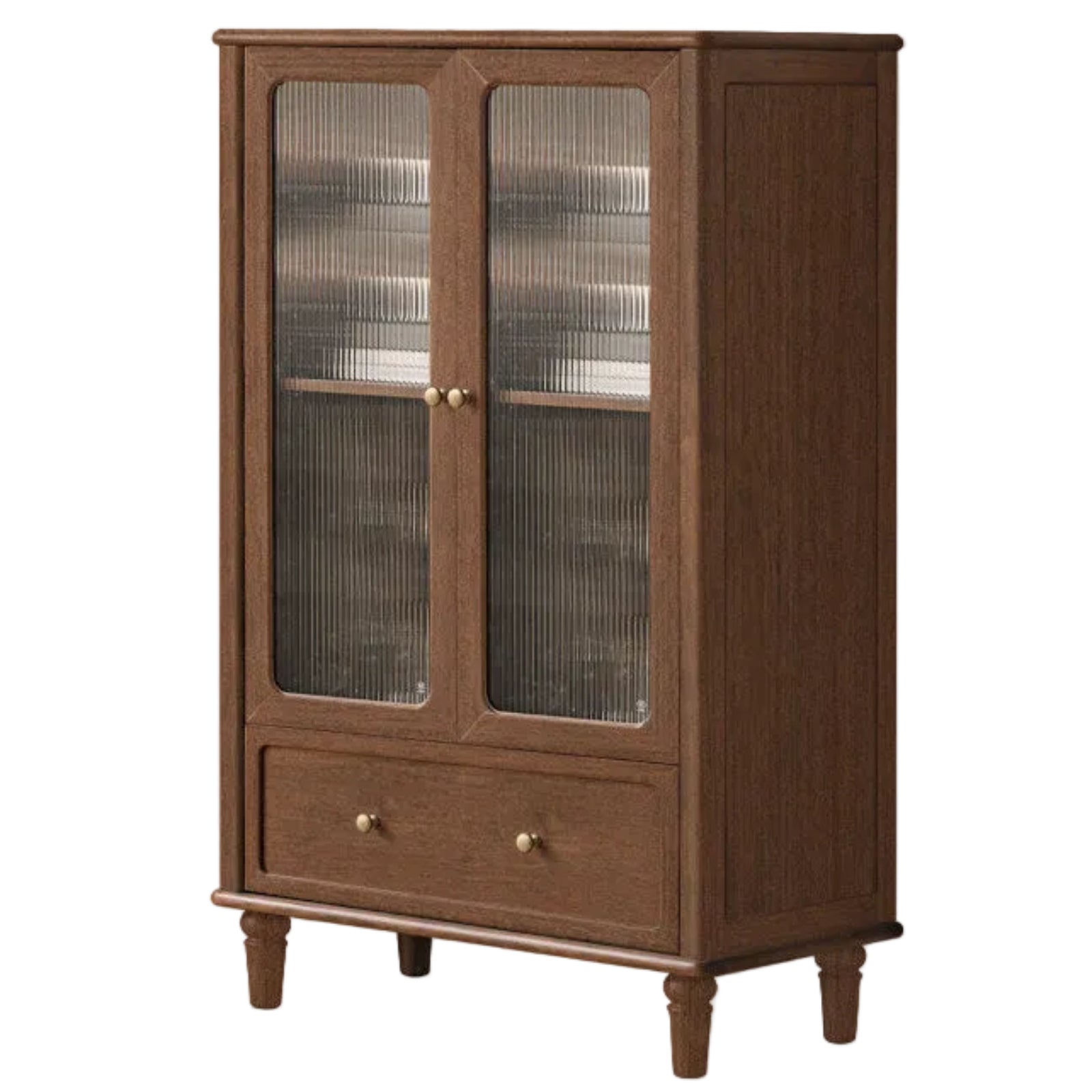 Black Walnut, Sandalwood Solid Wood American Retro Locker Side Cabinet.