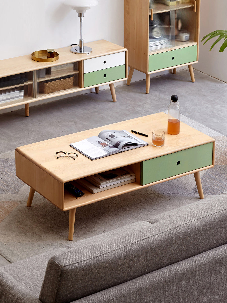 Beech solid wood coffee table Nordic simple-