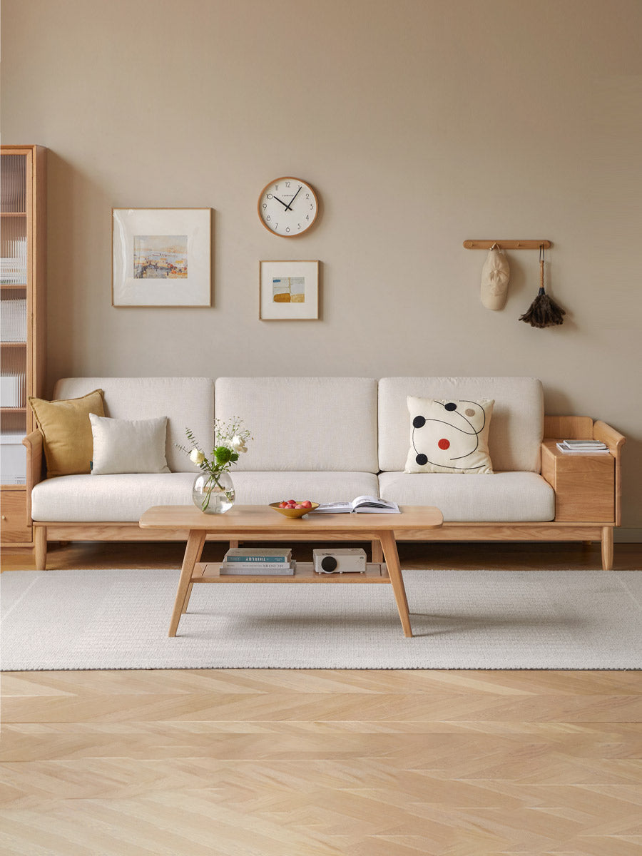 Oak Solid Wood saving space functional Storage Sofa