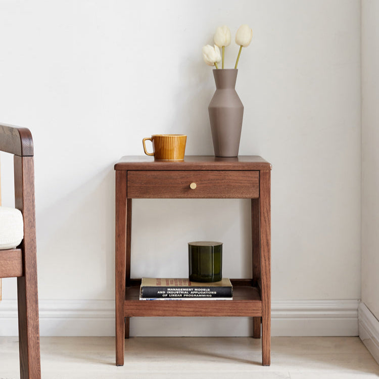 Oak, Black Walnut Solid Wood Side Cabinet