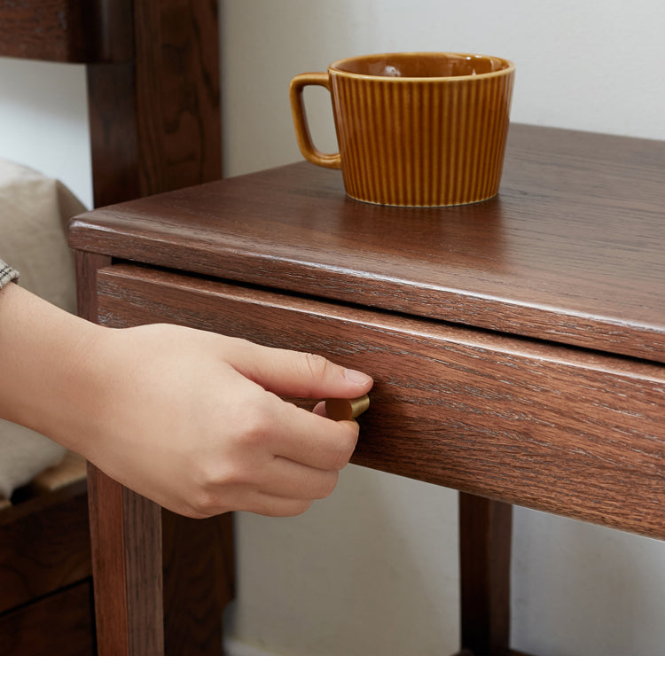 Oak, black walnut solid wood side cabinet