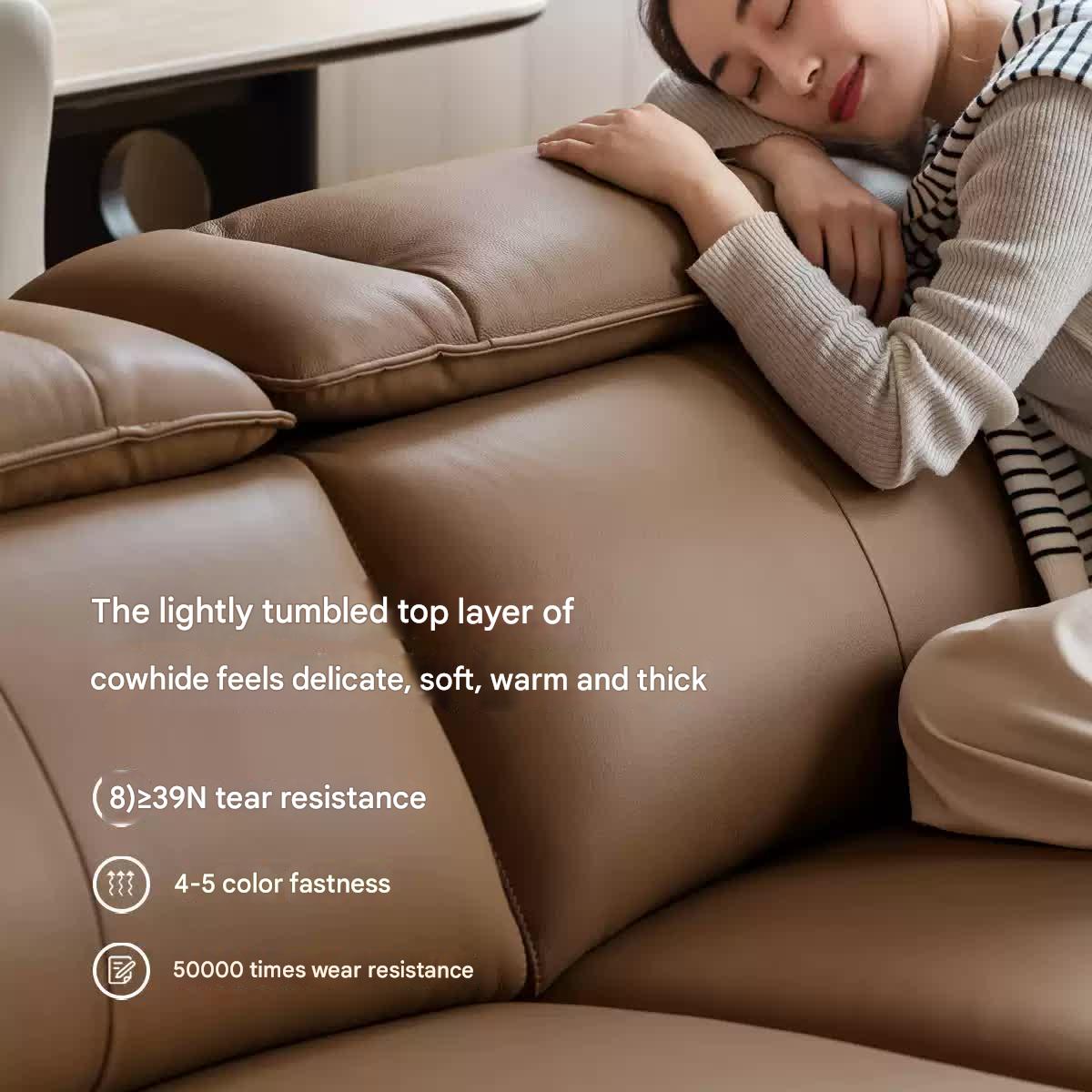 Electric Sofa Genuine Leather zero wall italian light luxury
