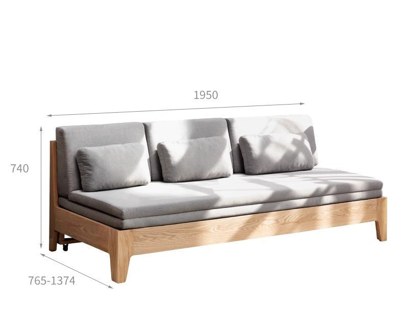 Sleeper sofa Oak solid wood-