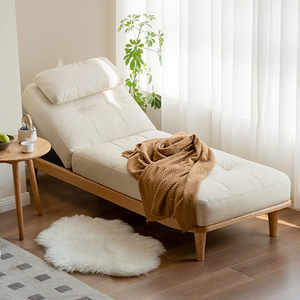 Oak solid wood sofa bed adjustable dual-purpose sofa technological fabric+