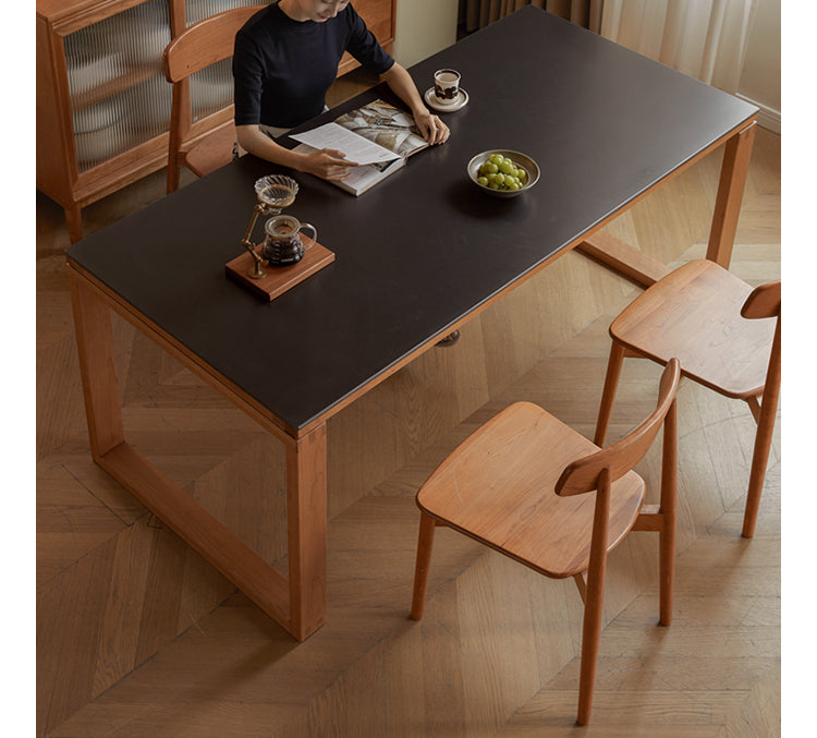 Cherry Wood Solid Wood Rock Table Modern Dining Table