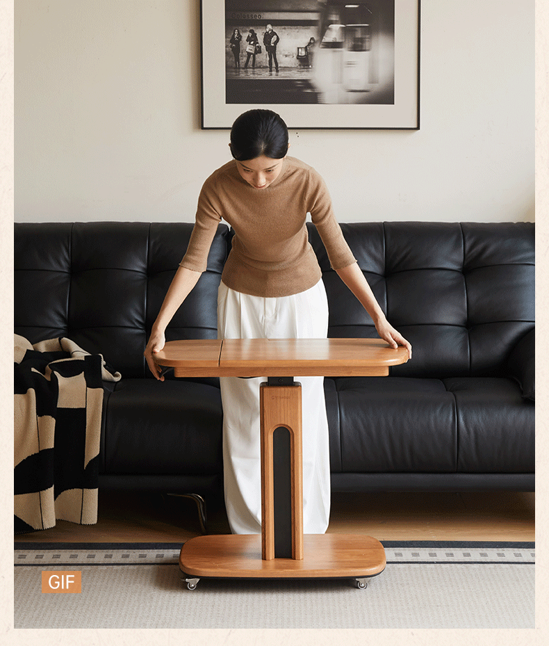 Cherry, Oak Solid Wood Elevating Desk Study Unit Mobile Desk