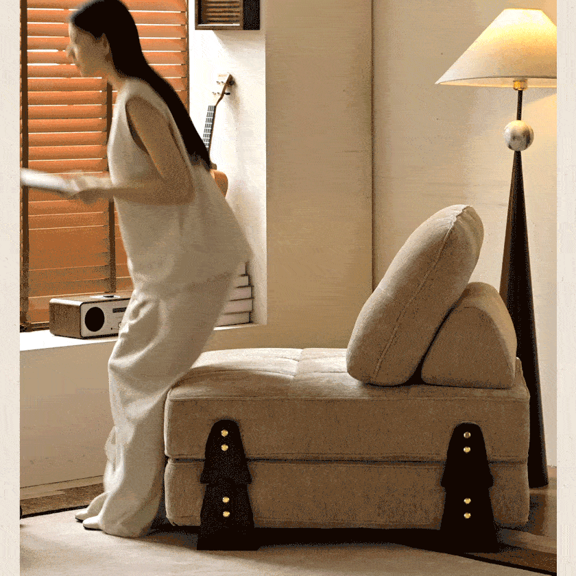 4-in-1 Convertible Ottoman Sofa Bed with Tufted Cushion