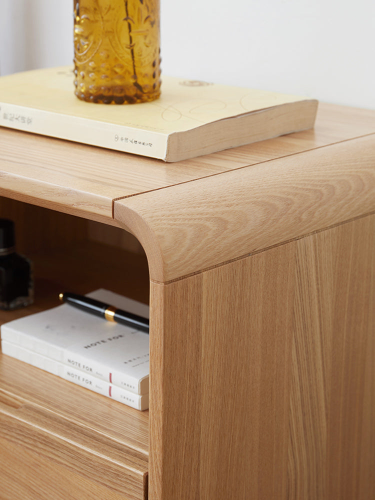 Ash solid wood storage modern nightstand