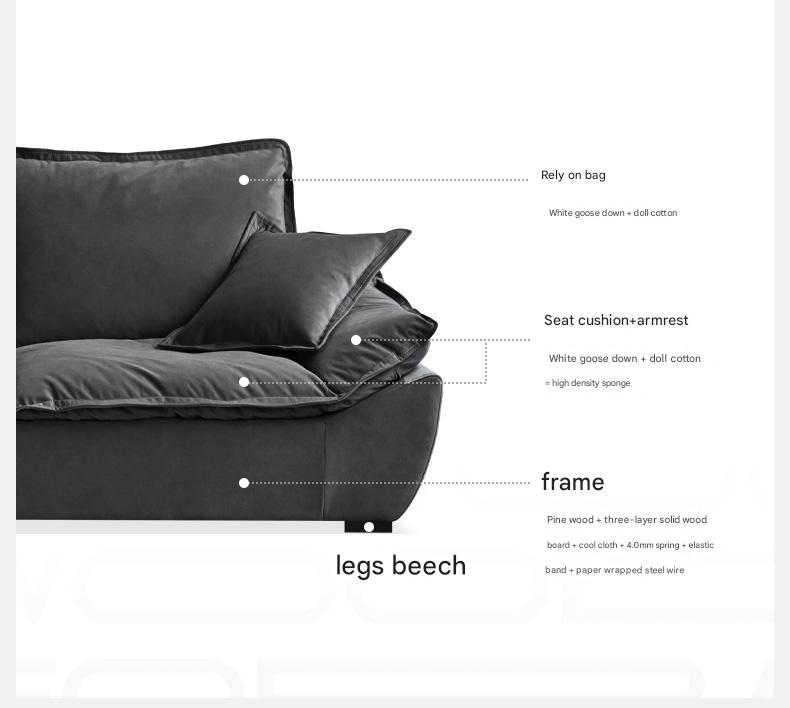 Fabric Coastal-style scratch-resistant sofa