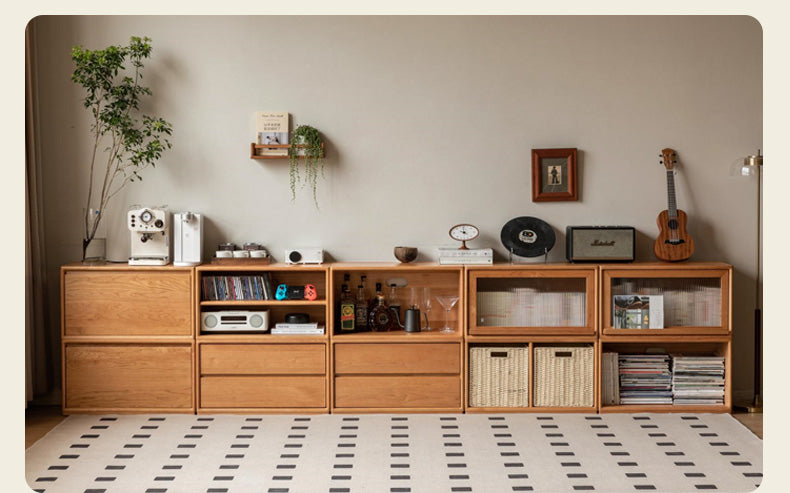 Cherry Solid wood free combination bookcase<